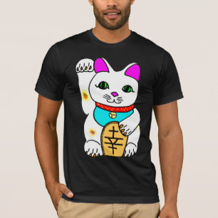 Kawaii Rave-glückliche Katze Maneki Neko T-Shirt