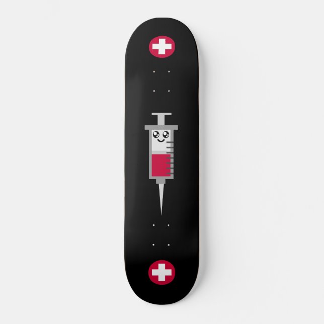 Kawaii Rave Hypo-Nadel-Spritze Skateboard (Vorderseite)