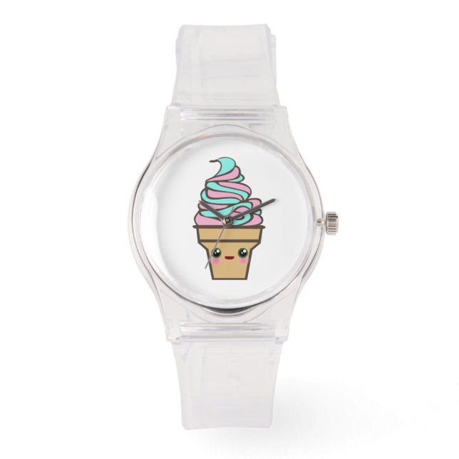 Kawaii Rave Ice Creme Cartoon Armbanduhr (Vorderseite)