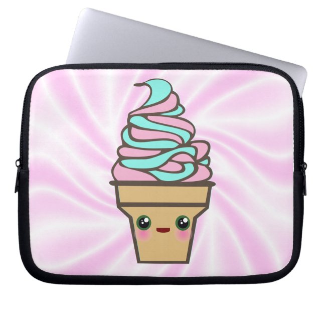 Kawaii Rave Ice Creme Cone Laptopschutzhülle (Vorderseite)