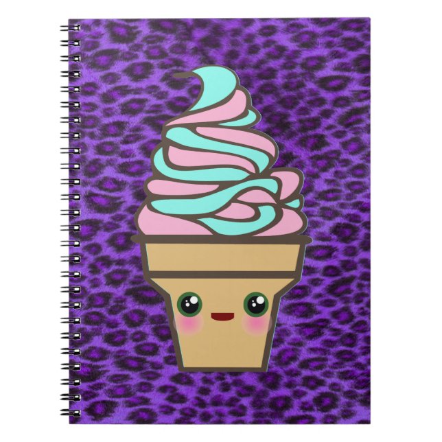 Kawaii Rave Ice Creme Cone Notizblock (Vorderseite)