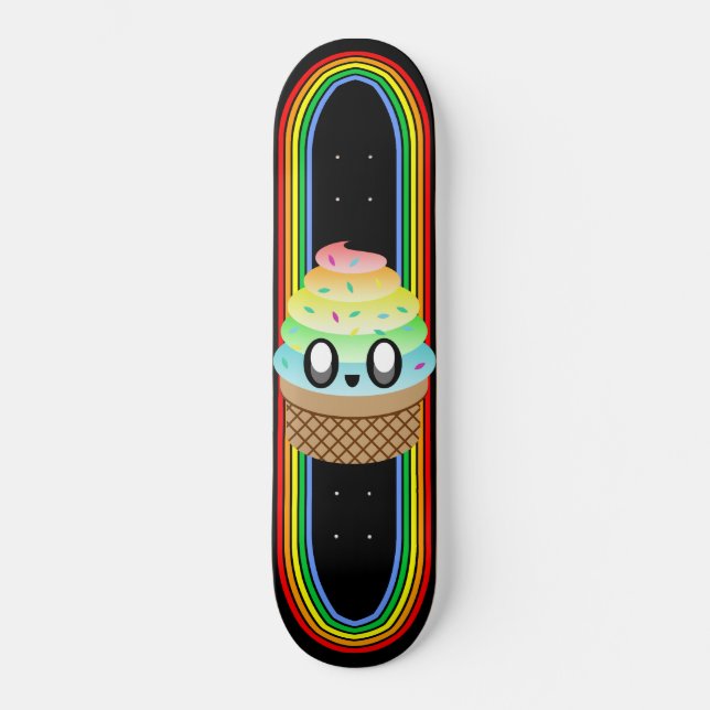 Kawaii Rave Ice Creme Cone Skateboard (Vorderseite)