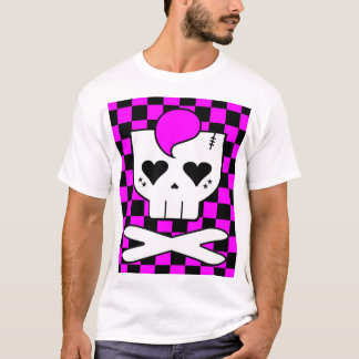 Kawaii Rave Skull Checkerboard T-Shirt
