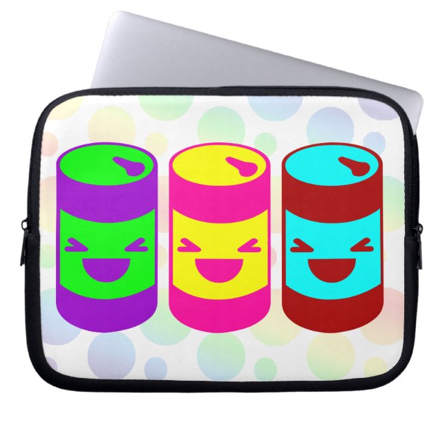 Kawaii Rave Soda Pop Bubbles Laptopschutzhülle (Vorderseite)