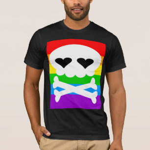 Kawaii Rave-Totenkopf Regenbogen T-Shirt