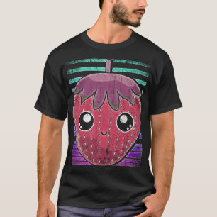 Kawaii Red Berry Fruit Summer Retro Strawberry T-Shirt