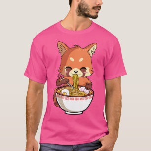 Kawaii Red Panda Eating Japanisch Ramen T-Shirt