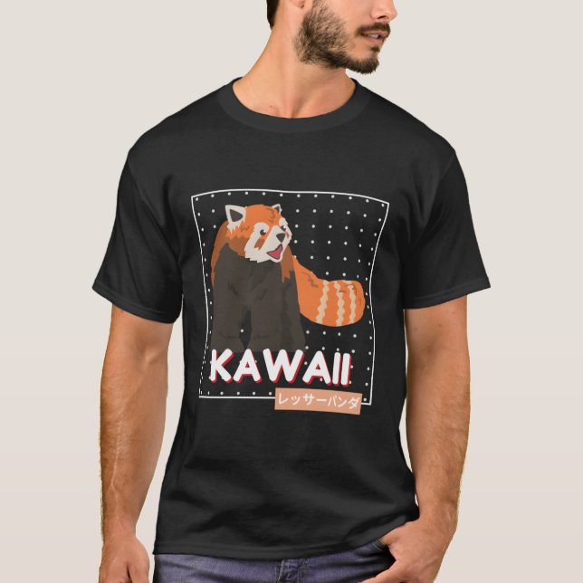 Kawaii Red Panda Otaku Kawaii Anime Japanischer St T-Shirt (Vorderseite)
