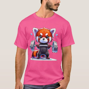 Kawaii Red Panda Weightlift Funny Fitness Gym T-Shirt