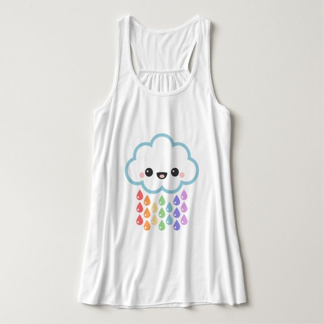 Kawaii Regen-Wolke Tank Top (Design Vorderseite)