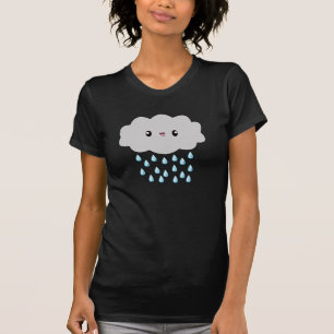 Kawaii Regen-Wolkendamen-T - Shirt