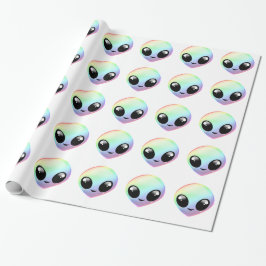 Kawaii Regenbogen-alien Geschenkpapier