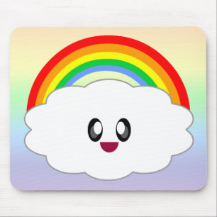 KAWAII REGENBOGEN WOLKE SUPER LIEBREIZEND 100 PROZ MOUSEPAD