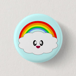 KAWAII REGENBOGEN-WOLKEN-NIEDLICHE ÜBERLASTUNG BUTTON