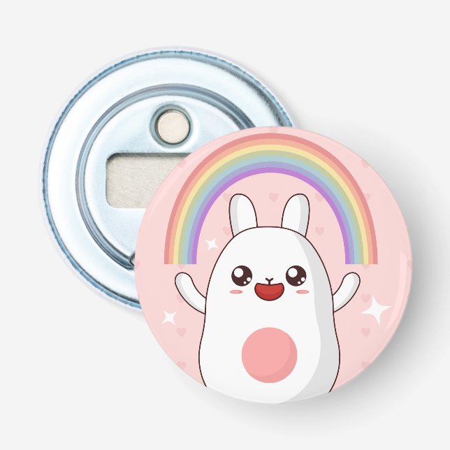Kawaii-Regenbogenhalbkugel Flaschenöffner (Vorderseite)