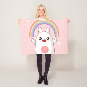 Kawaii-Regenbogenhalbkugel Fleecedecke