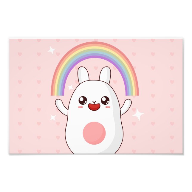 Kawaii-Regenbogenhalbkugel Fotodruck (Vorne)