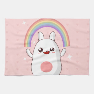 Kawaii-Regenbogenhalbkugel Geschirrtuch