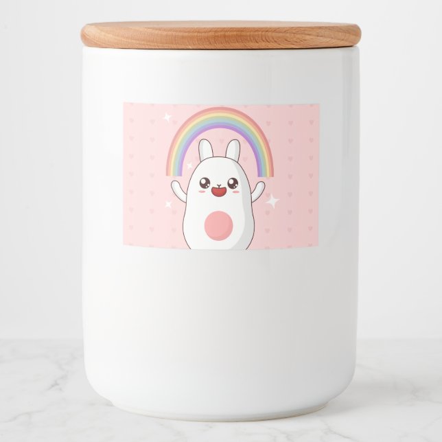 Kawaii-Regenbogenhalbkugel Lebensmitteletikett (Vorderseite)