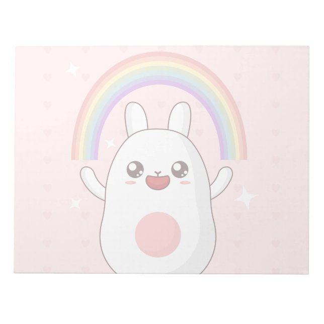 Kawaii-Regenbogenhalbkugel Notizblock (Vorderseite)