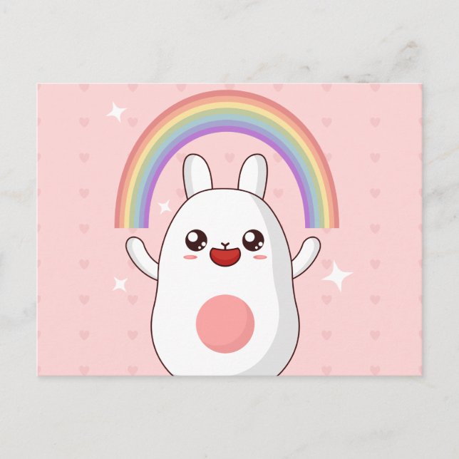 Kawaii-Regenbogenhalbkugel Postkarte (Vorderseite)