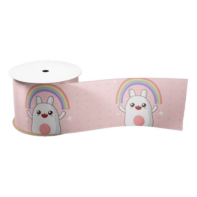 Kawaii-Regenbogenhalbkugel Satinband (Spule)