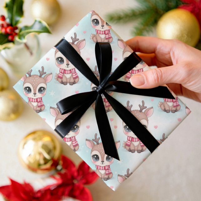 Kawaii reindeer, Bobo rainbow Christmas Geschenkpapier Set (Von Creator hochgeladen)