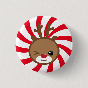 Kawaii Reindeer Button