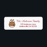 Kawaii Reindeer Christmas Address Labels<br><div class="desc">Niedlich und lustig Kawaii die Weihnachtsmarken der Red Nose Rentier.</div>