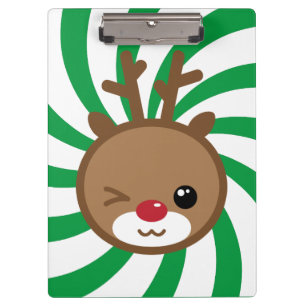 Kawaii Reindeer Clipboard Klemmbrett