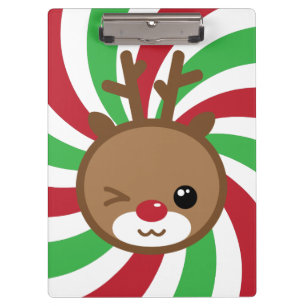 Kawaii Reindeer Clipboard Klemmbrett