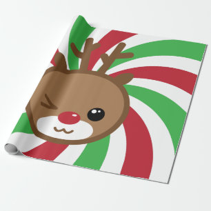 Kawaii Reindeer Gift Wrap Geschenkpapier
