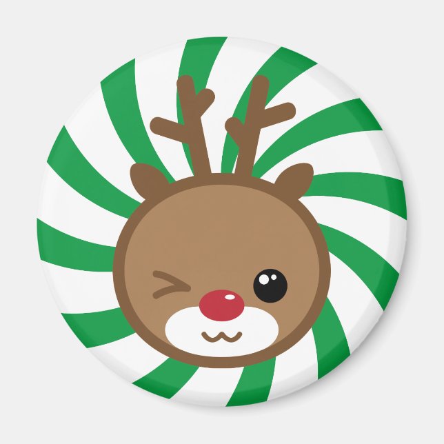 Kawaii Reindeer Magnet (Vorne)