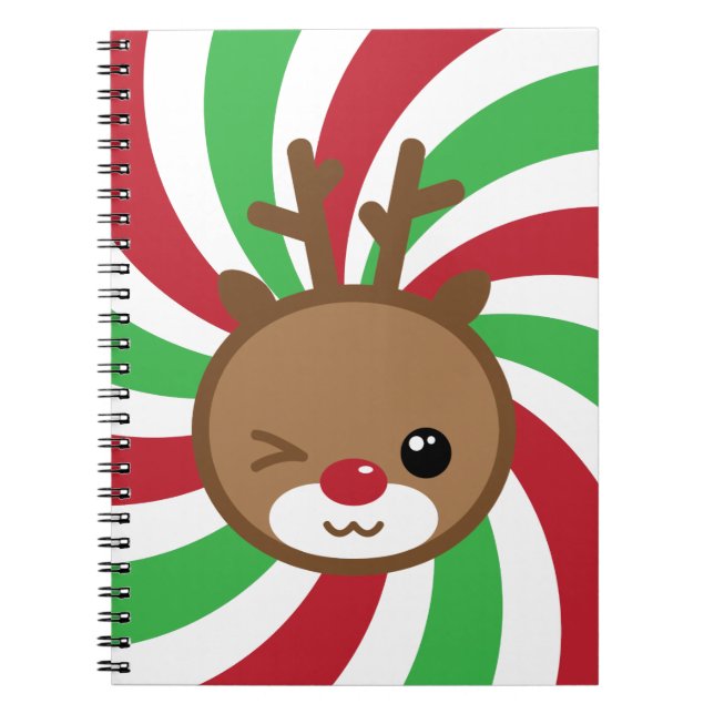 Kawaii Reindeer-Notebook Notizblock (Vorderseite)