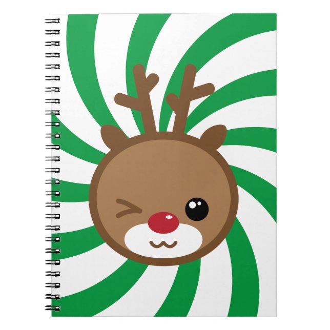 Kawaii Reindeer-Notebook Notizblock (Vorderseite)