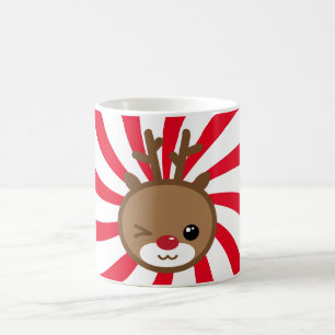 Kawaii Reindeer Weihnachts-Tasse Kaffeetasse