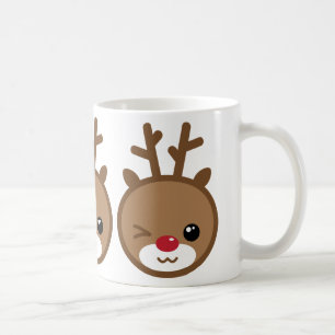 Kawaii Reindeer Weihnachts-Tasse Tasse