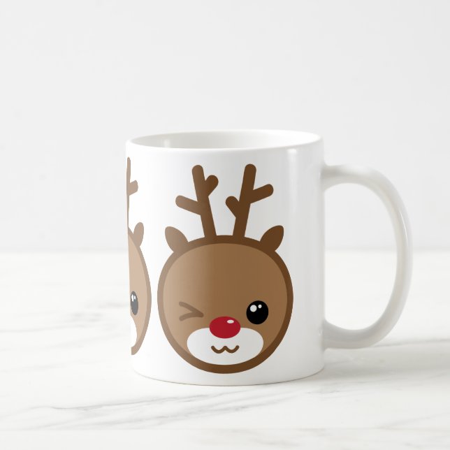 Kawaii Reindeer Weihnachts-Tasse Tasse (Rechts)