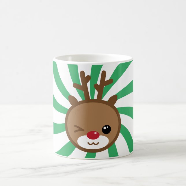 Kawaii Reindeer Weihnachts-Tasse Tasse (Mittel)