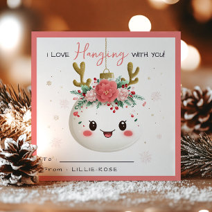 Kawaii-Rentier-Weihnachtsferien für Kinder im Klas Feiertagskarte