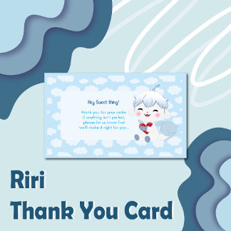 Kawaii Riri Thank You Card for Small Business  Magnetkarte