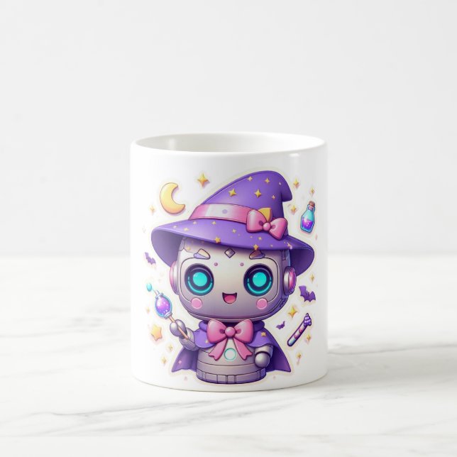 Kawaii Robot Hexe Tasse Niedlich Magical Bot Coffe (Mittel)