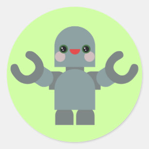 Kawaii Robot Runder Aufkleber