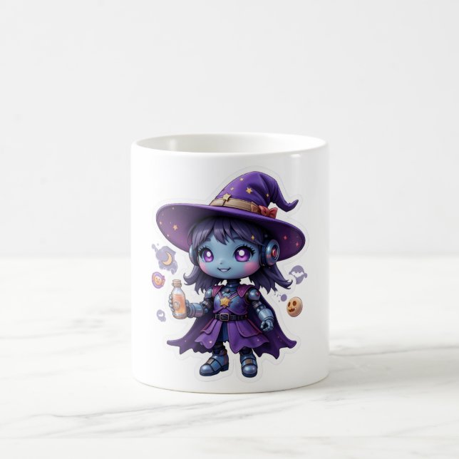 Kawaii Robot Witch Girl Tasse Niedliche Sci-Fi-Zau (Mittel)