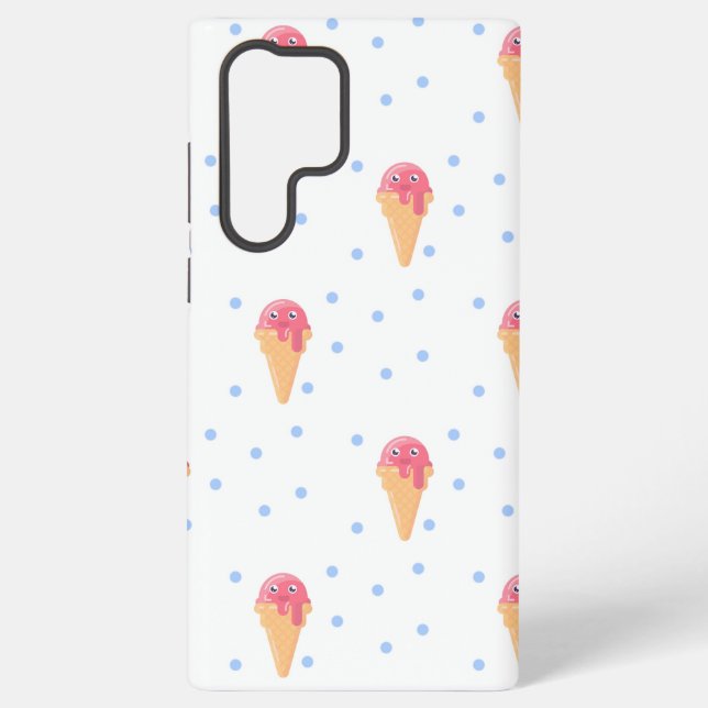 Kawaii-Rosa-Eis in weiß Samsung Galaxy Hülle (Rückseite)