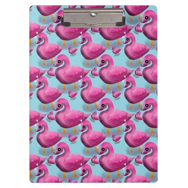 Kawaii-Rosa-Enten-Muster – Anbetungswürdige ästhet Klemmbrett (Vorderseite)