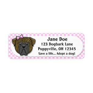 Kawaii rosa Gingham Brindle Bullmastiff