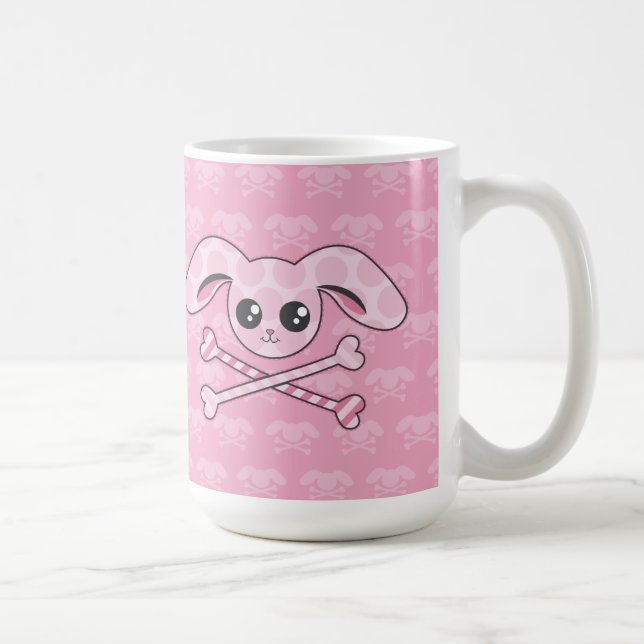 Kawaii rosa Häschen-Schädel Tasse (Rechts)