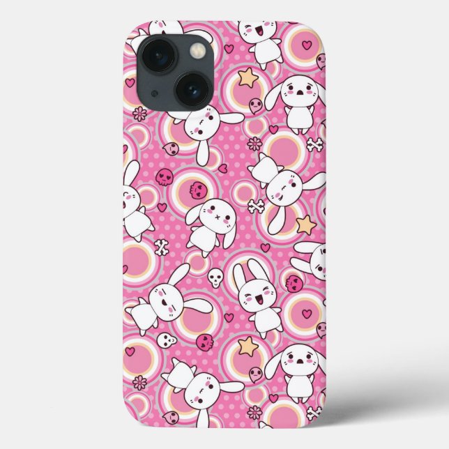 kawaii rosa Muster Case-Mate iPhone Hülle (Rückseite)