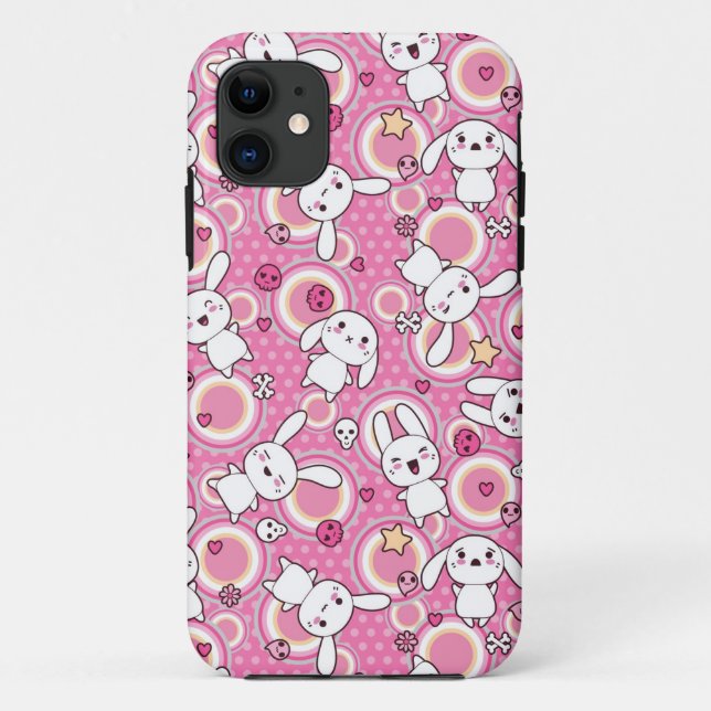 kawaii rosa Muster Case-Mate iPhone Hülle (Rückseite)